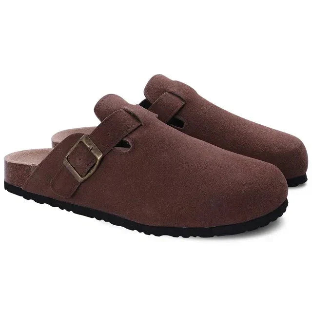 Suède Slippers - Slip-On - Kurkzool - Muiltjes - Herenslippers-Boetiek Moda