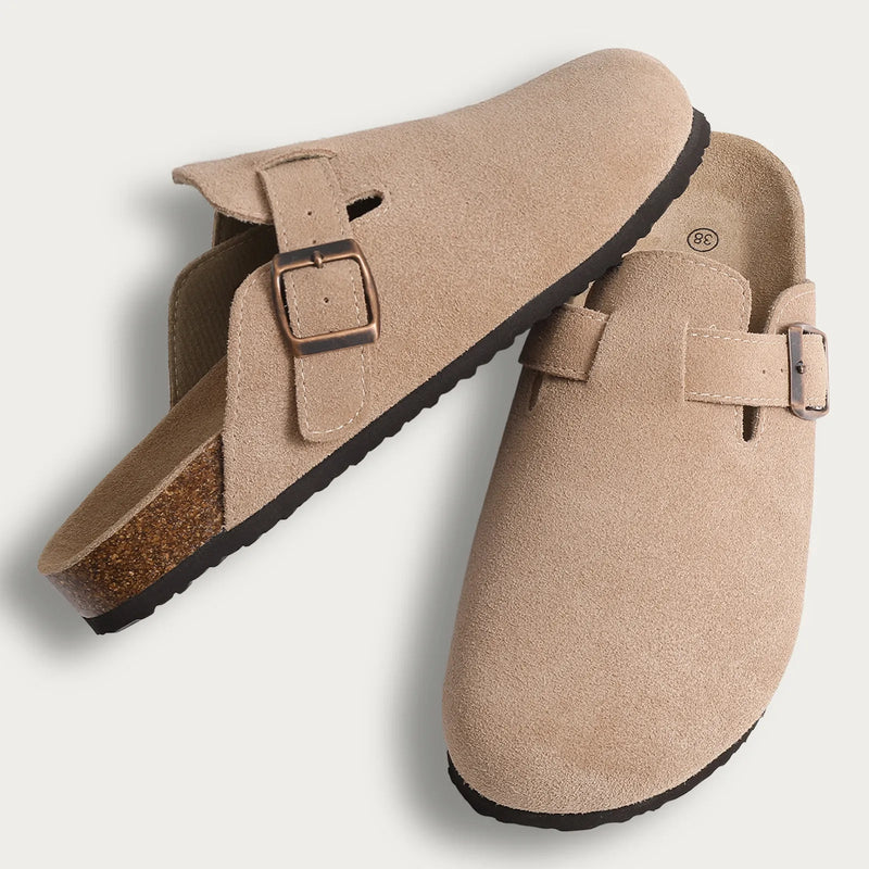 Suède Slippers - Slip-On - Kurkzool - Muiltjes - Herenslippers-Boetiek Moda