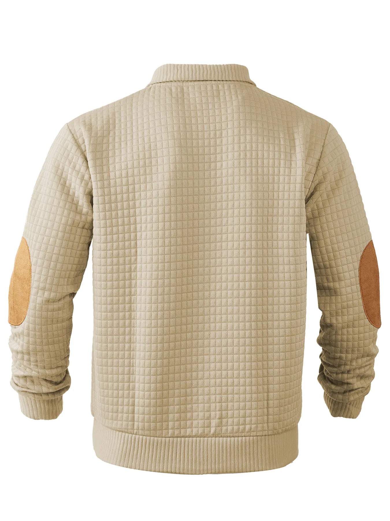 Sweater - Warme wafeltrui voor heren met elleboogstukken-Boetiek Moda