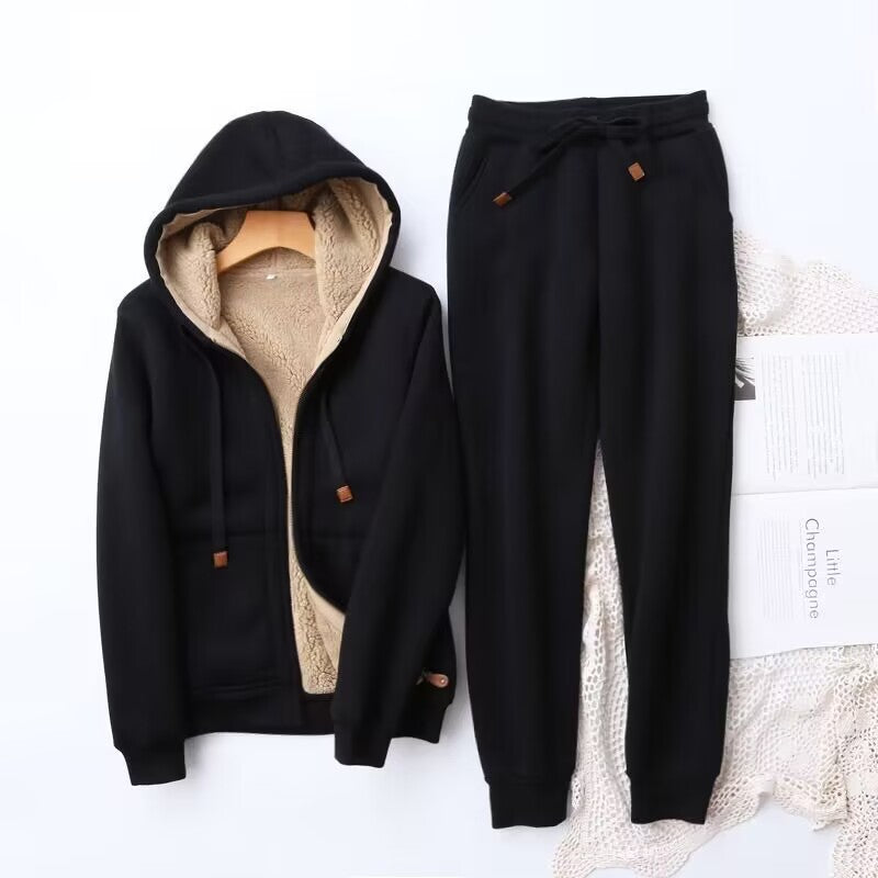 Sweats Set | Warm | Fleece Gevoerd | Hoodie en Jogger Set | Joggingpakken voor Vrouwen-Boetiek Moda
