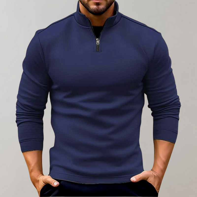 Sweatshirt - Heren Warm Staande Kraag Lange Mouw Zip-Hals Sweater-Boetiek Moda