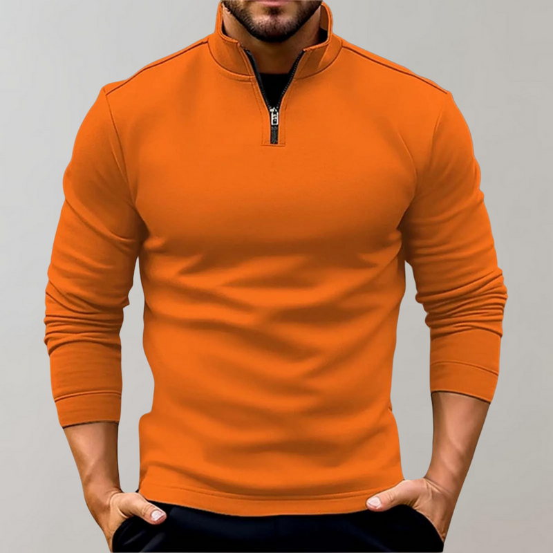 Sweatshirt - Heren Warm Staande Kraag Lange Mouw Zip-Hals Sweater-Boetiek Moda