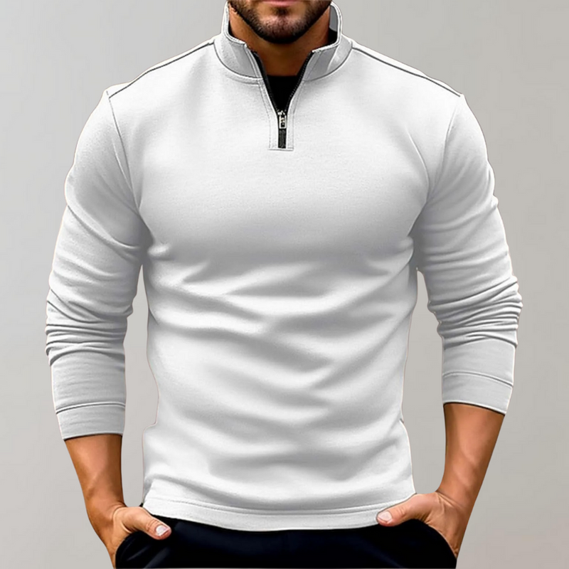 Sweatshirt - Heren Warm Staande Kraag Lange Mouw Zip-Hals Sweater-Boetiek Moda