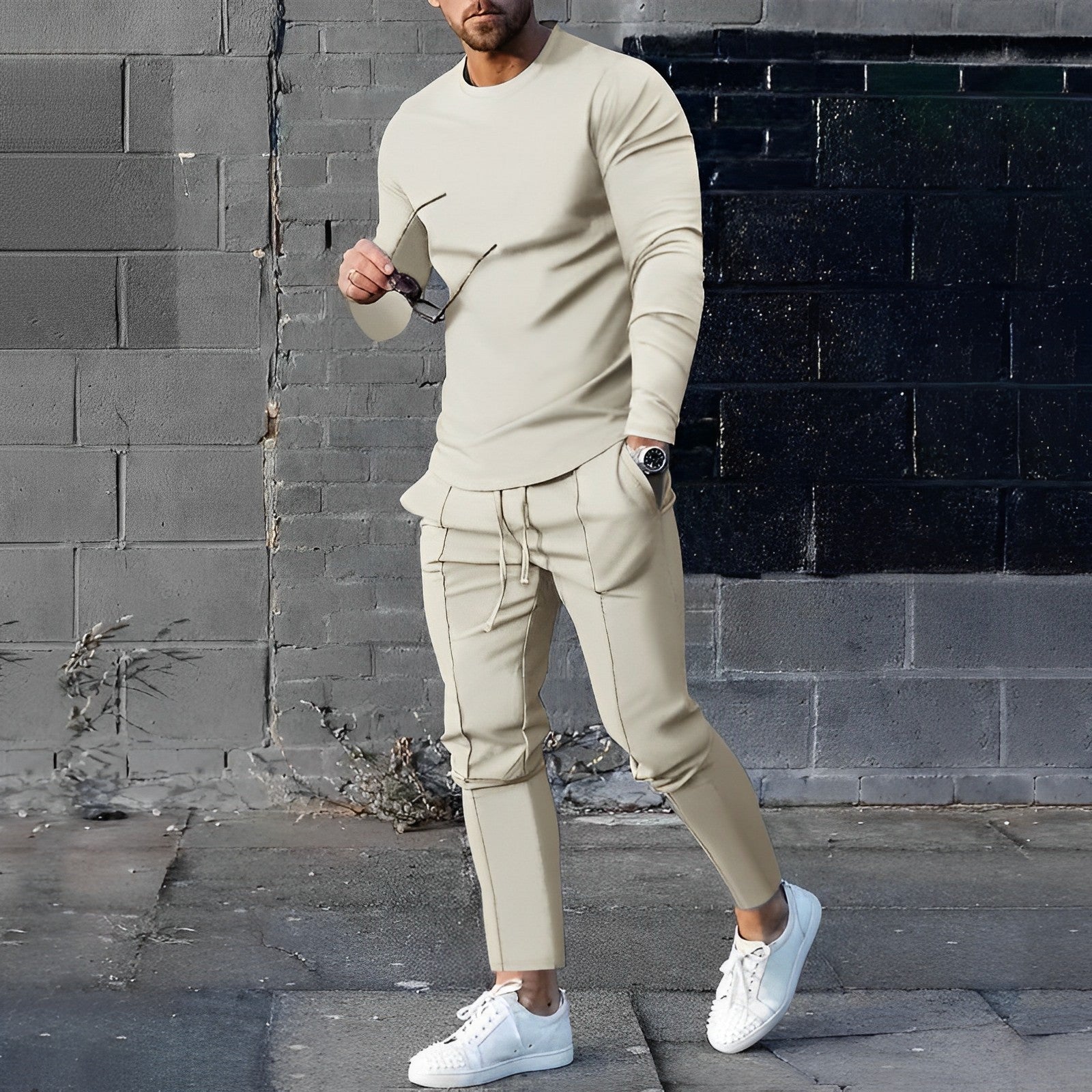 Sweatshirt en joggingbroek set - Casual tweedelige set voor mannen-Boetiek Moda