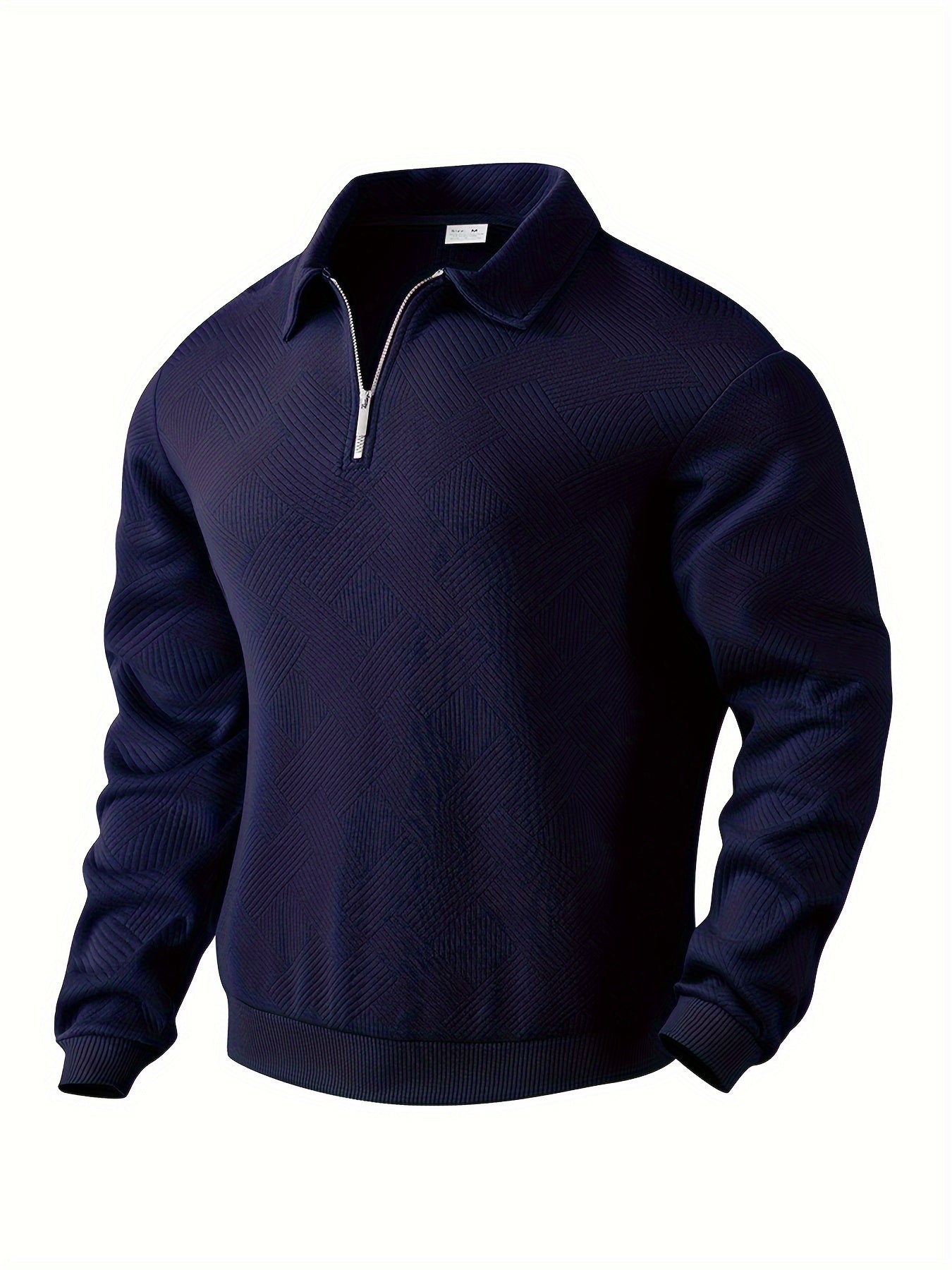 Sweatshirt met kwart rits | Kraag | Normale ritssluiting | Pullover met halve rits voor heren | Herenkleding-Boetiek Moda
