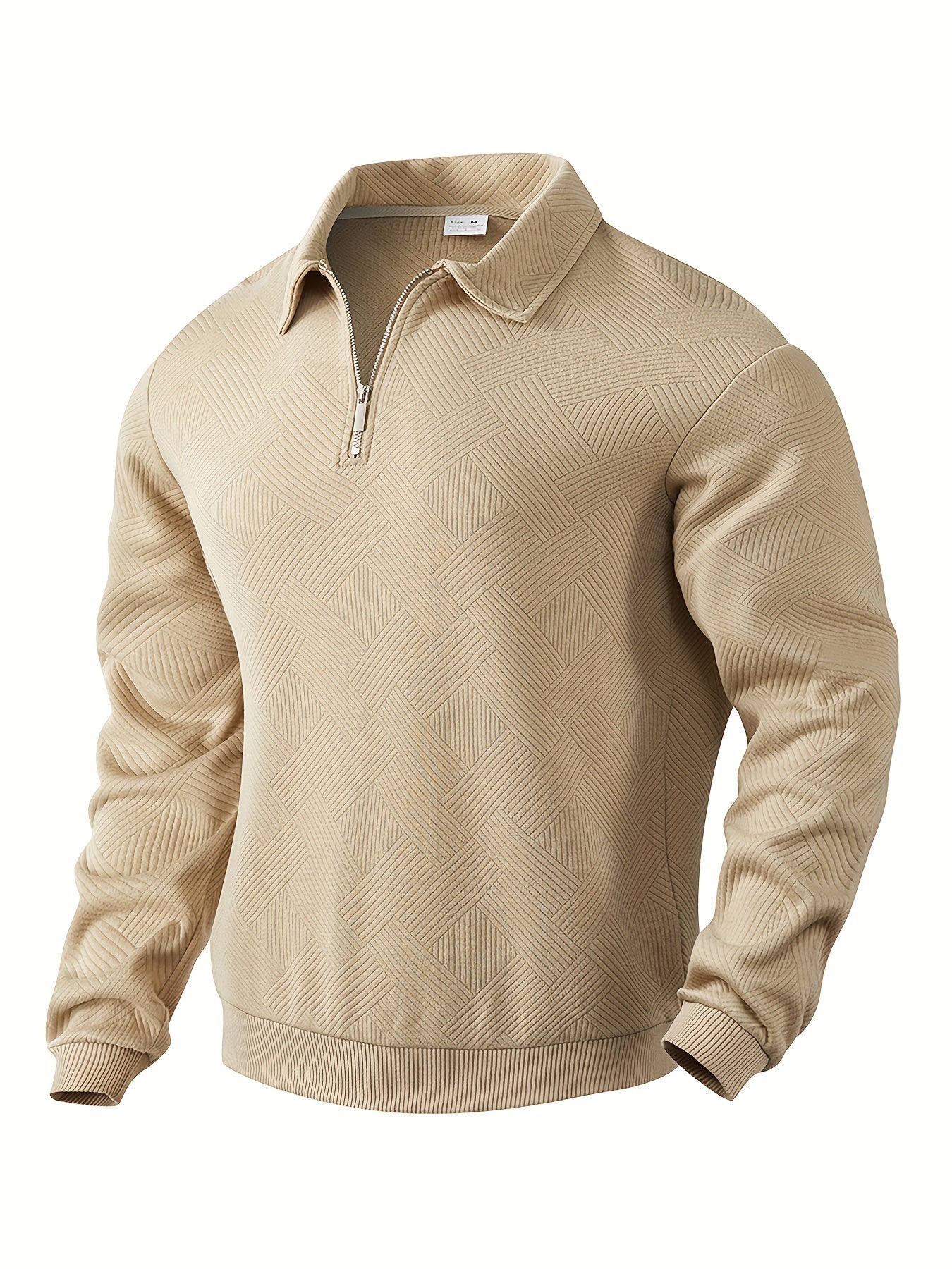 Sweatshirt met kwart rits | Kraag | Normale ritssluiting | Pullover met halve rits voor heren | Herenkleding-Boetiek Moda
