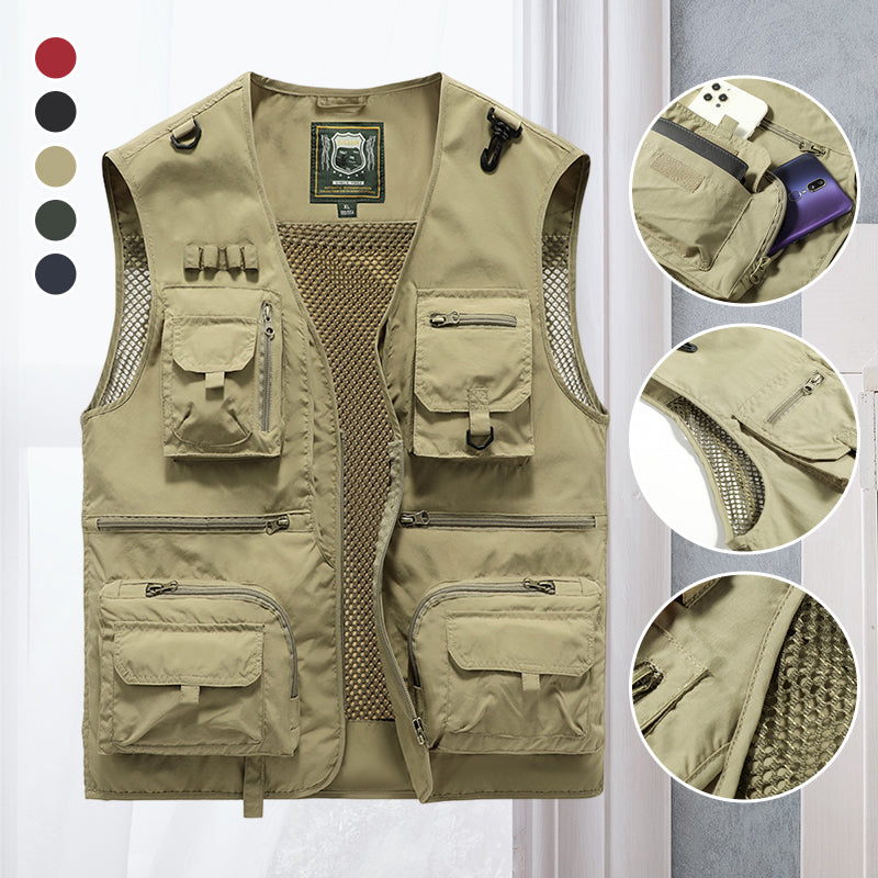 Tactisch vest met rits | Zakken | Cargo Vest | Herenvest-Boetiek Moda