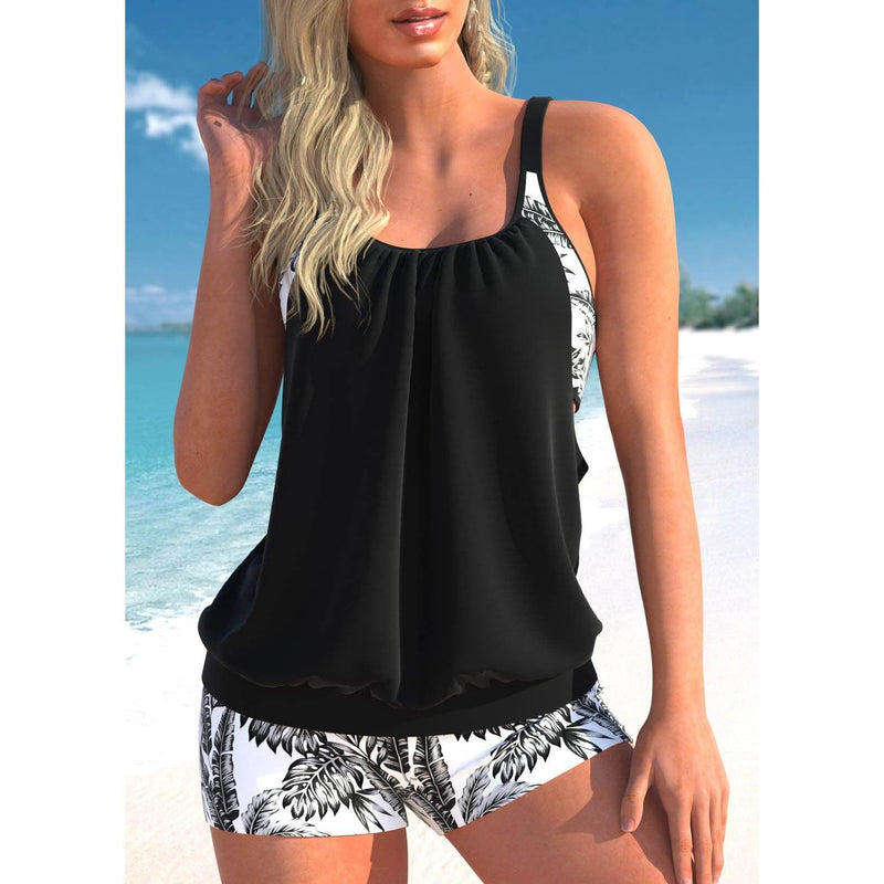 Tankini - Dames Tweedelige Zwemshort en Top Set-Boetiek Moda