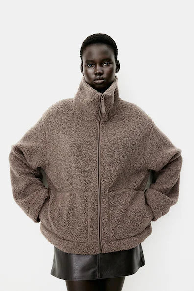 Teddy Coat - Dames Zip-Up oversized fleece winterjas-Boetiek Moda