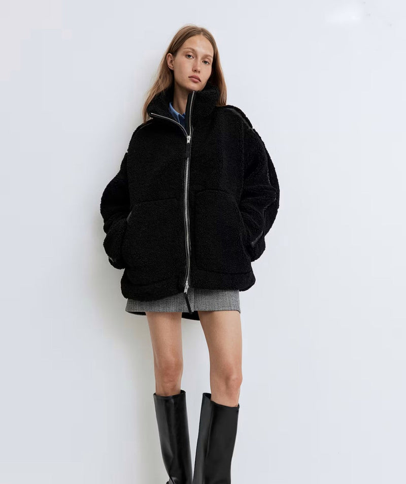 Teddy Coat - Dames Zip-Up oversized fleece winterjas-Boetiek Moda