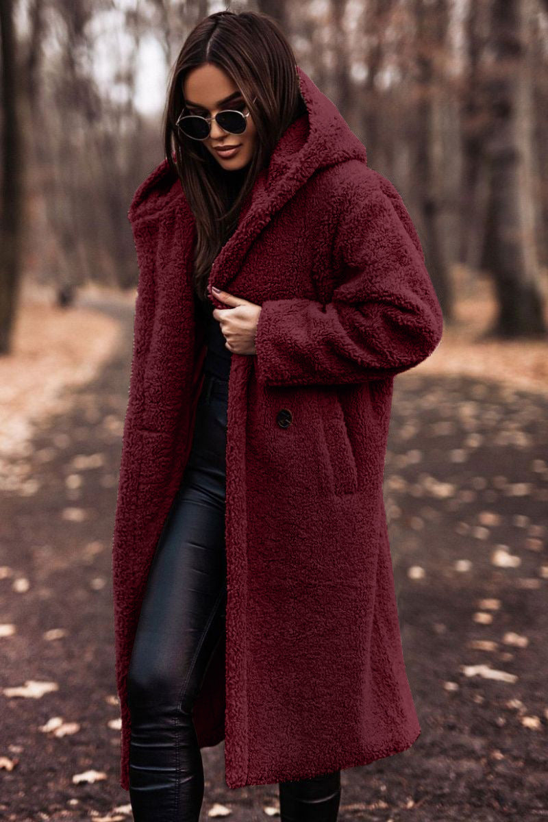 Teddy Coat | Hooded | Faux Fur | Long Coat | Women's Winter Coat-Boetiek Moda