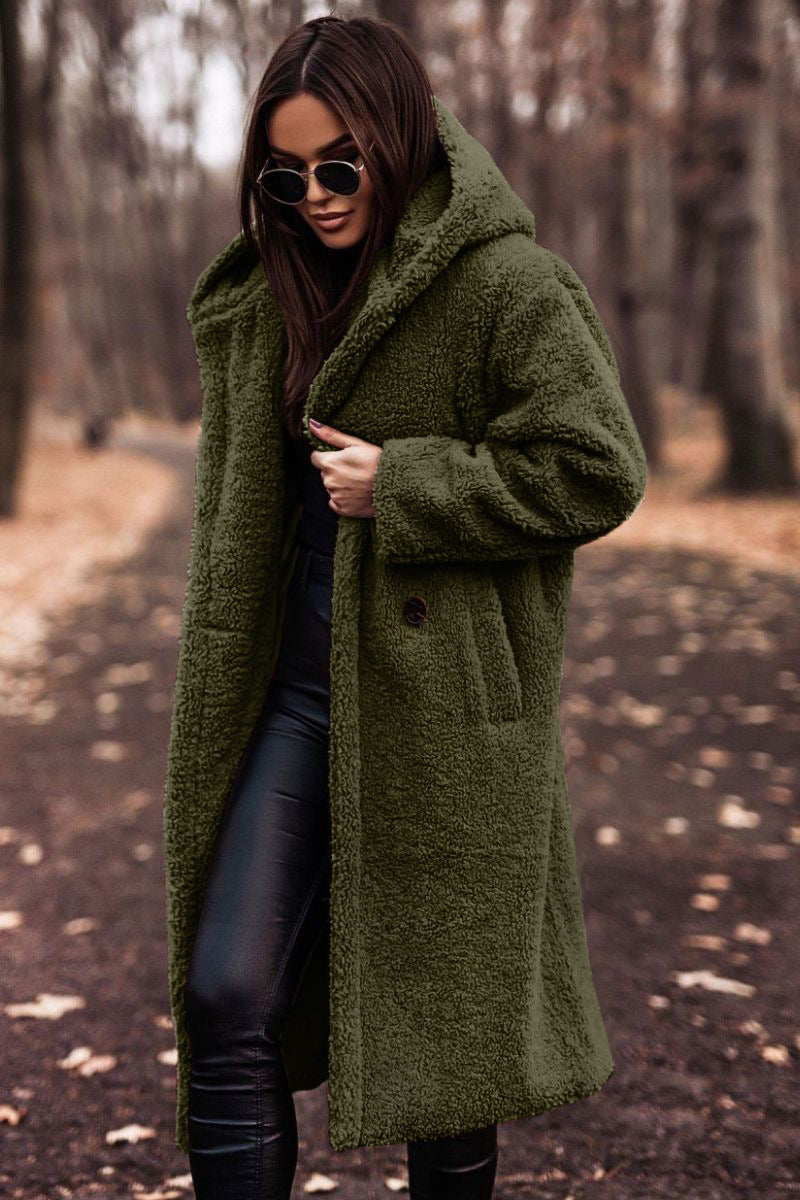 Teddy Coat | Hooded | Faux Fur | Long Coat | Women's Winter Coat-Boetiek Moda