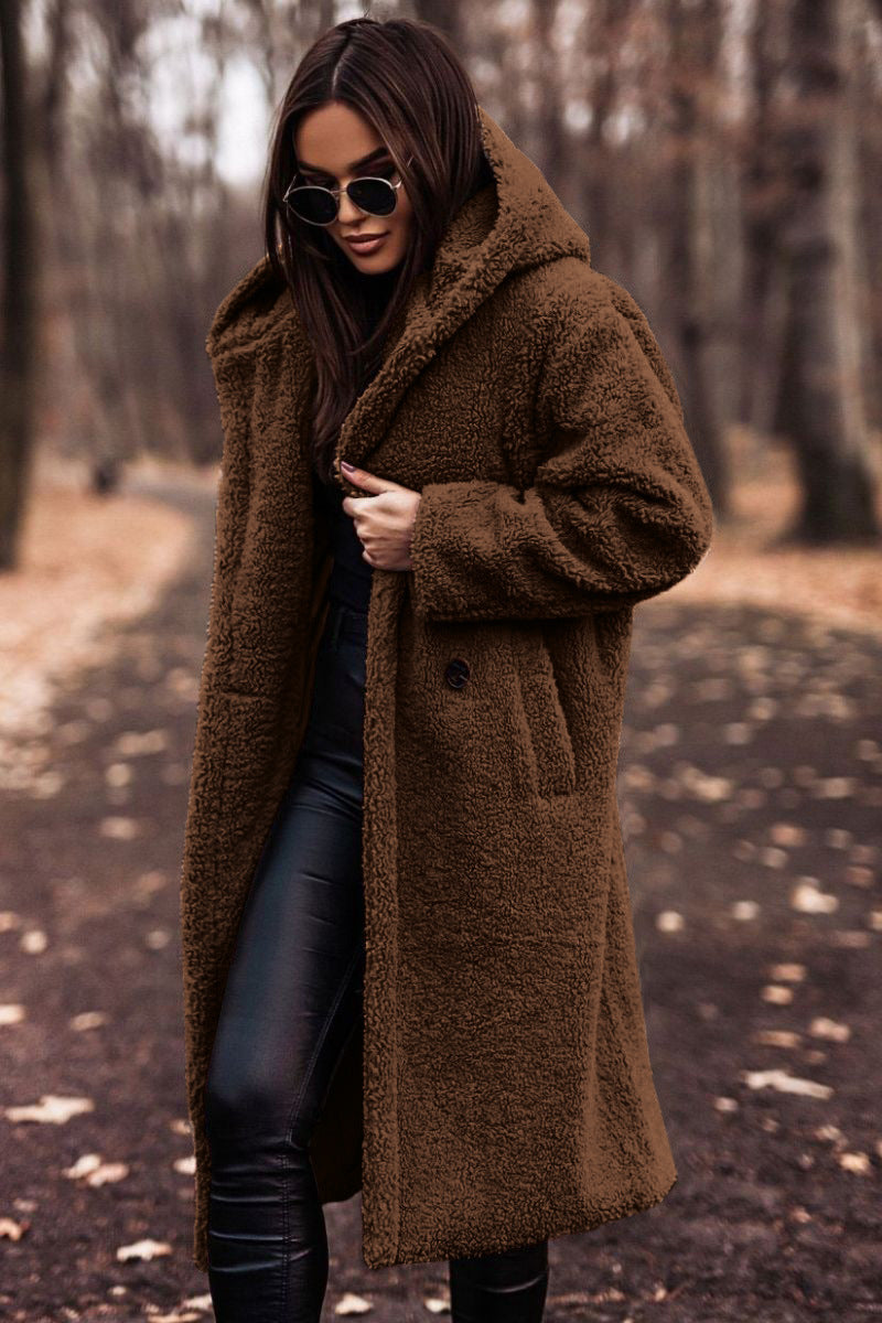 Teddy Coat | Hooded | Faux Fur | Long Coat | Women's Winter Coat-Boetiek Moda