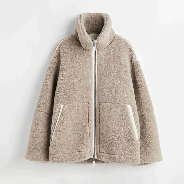 Teddy Fleece Jas - Dames Oversized Warme winter fleece jas met rits-Boetiek Moda