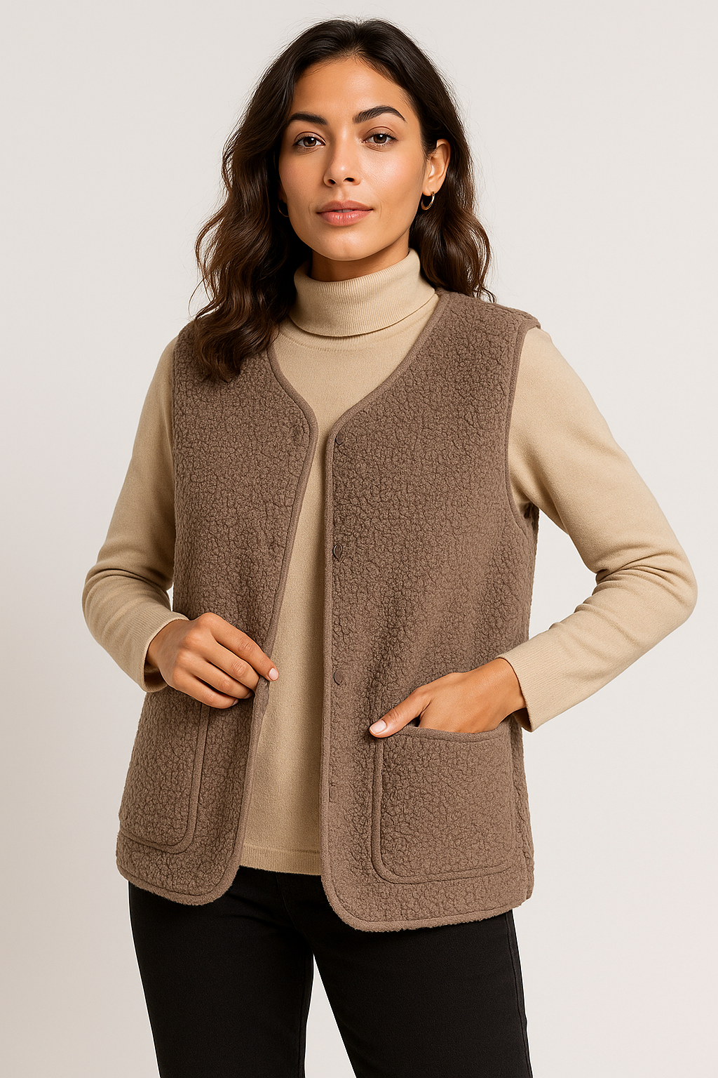 Teddy Gilet - Dames Bodywarmer zonder mouwen Teddy Vest-Boetiek Moda