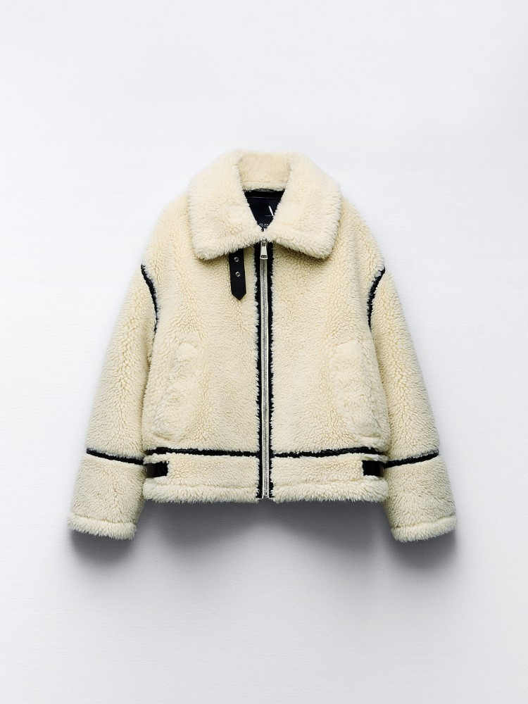 Teddy Jacket - Witte oversized jas van imitatiebont voor dames-Boetiek Moda