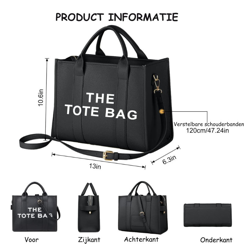 The Tote Bag | Stijlvolle design handtas met korte en lange hendel-Boetiek Moda