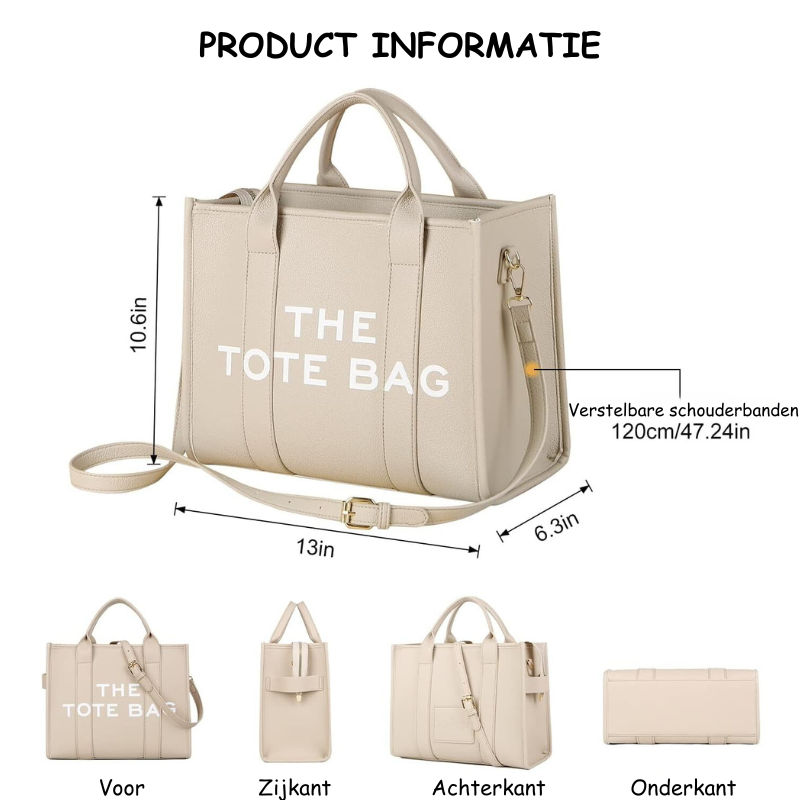 The Tote Bag | Stijlvolle design handtas met korte en lange hendel-Boetiek Moda