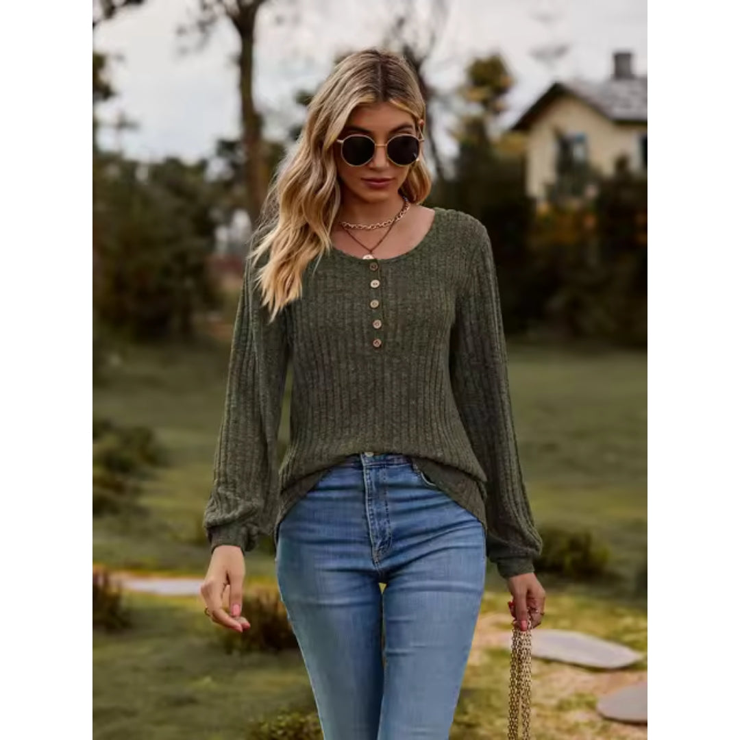 Top met Lange Mouwen - Casual - Los Model - Trui - Dameskleding-Boetiek Moda