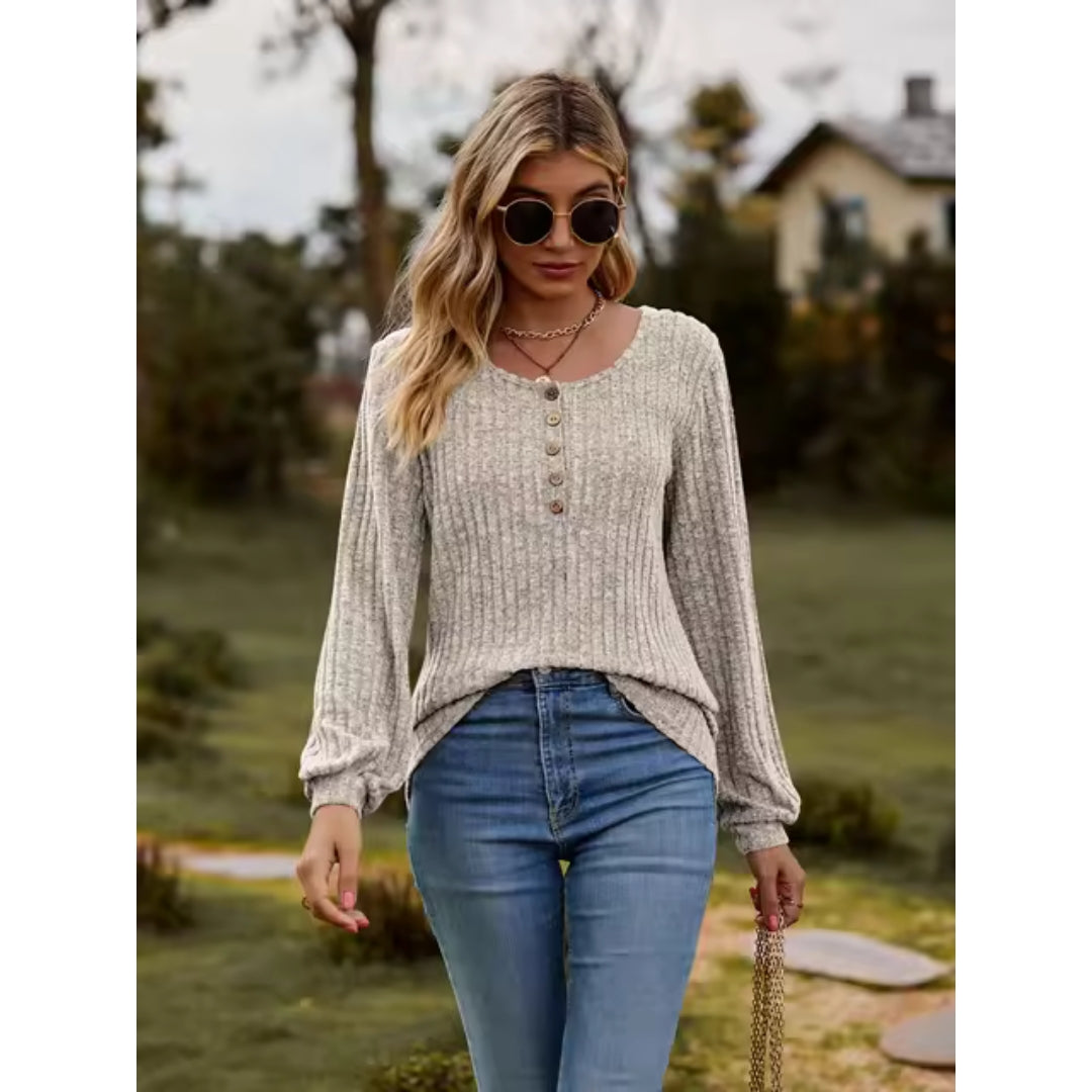 Top met Lange Mouwen - Casual - Los Model - Trui - Dameskleding-Boetiek Moda