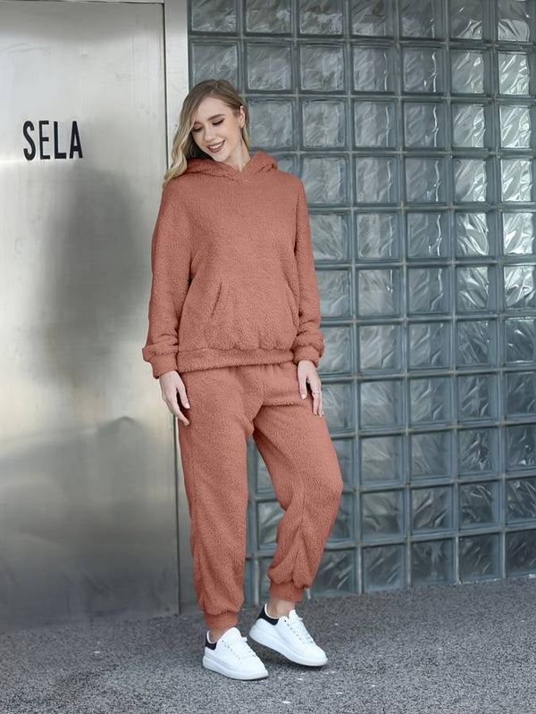 Trainingspak - Dames fleece hoodie en joggingbroek, tweedelige set-Boetiek Moda