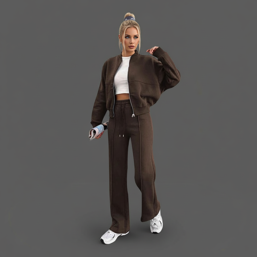 Trainingspak - Ritssluiting - Rechte pijpen - Jas en joggingbroek set - Joggingpak-Boetiek Moda