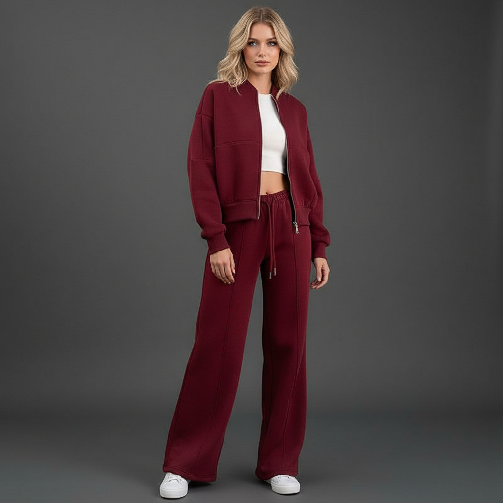 Trainingspak - Ritssluiting - Rechte pijpen - Jas en joggingbroek set - Joggingpak-Boetiek Moda