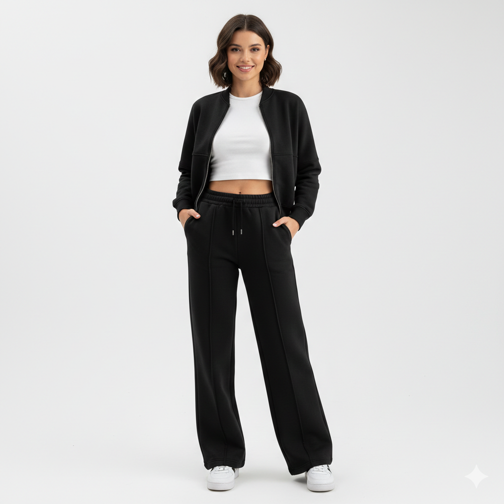 Trainingspak - Ritssluiting - Rechte pijpen - Jas en joggingbroek set - Joggingpak-Boetiek Moda