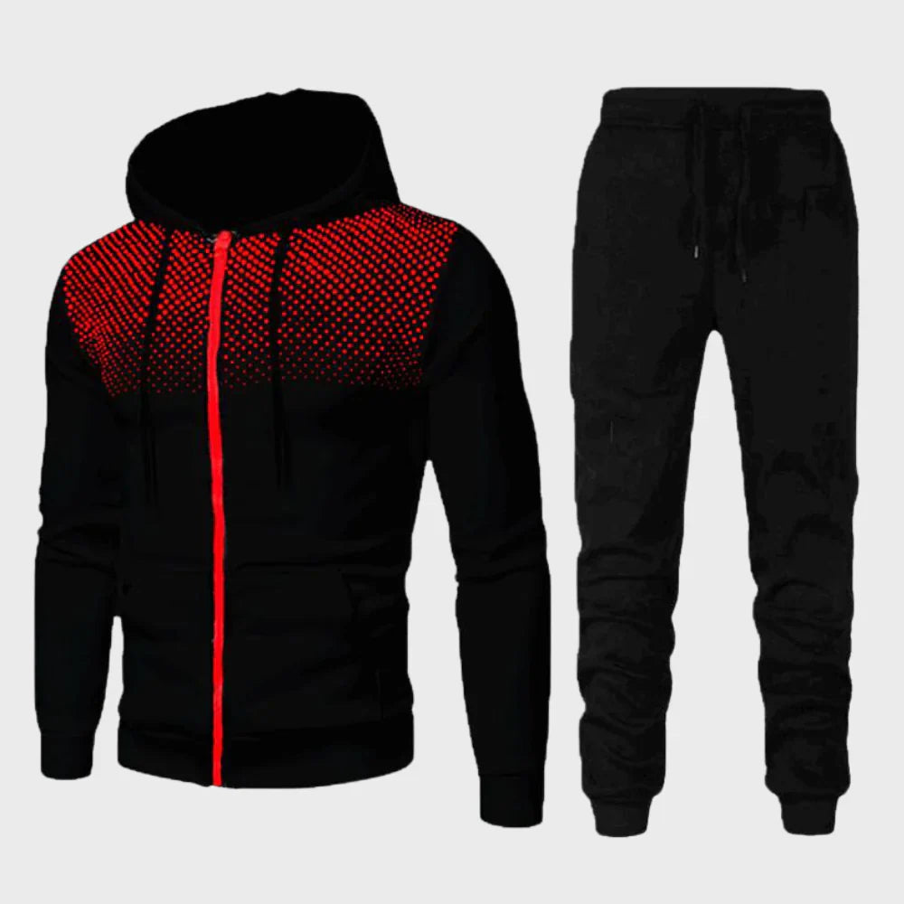 Trainingspak - Tweedelig joggingpak met capuchon en ritssluiting voor heren-Boetiek Moda