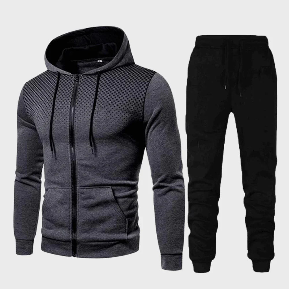 Trainingspak - Tweedelig joggingpak met capuchon en ritssluiting voor heren-Boetiek Moda