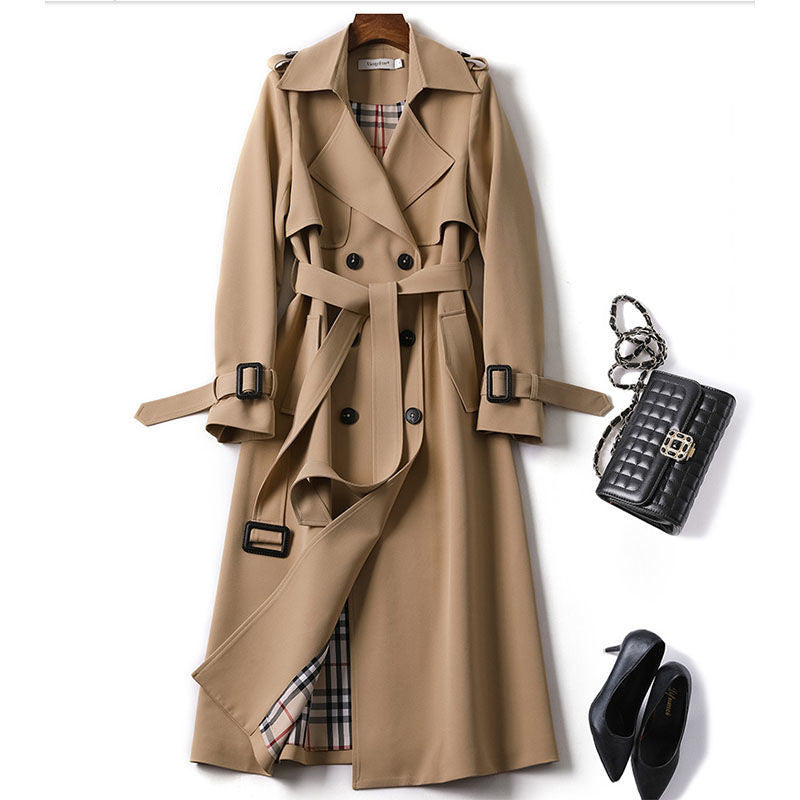 Trenchcoat - Double Breasted - Riem - Lange Jas - Trenchcoat Vrouwen-Boetiek Moda