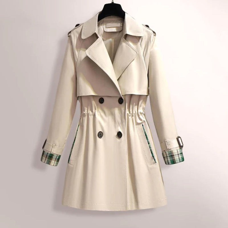 Trenchcoat - Double Breasted - V-hals - Halflange jas - Trenchcoat voor dames-Boetiek Moda