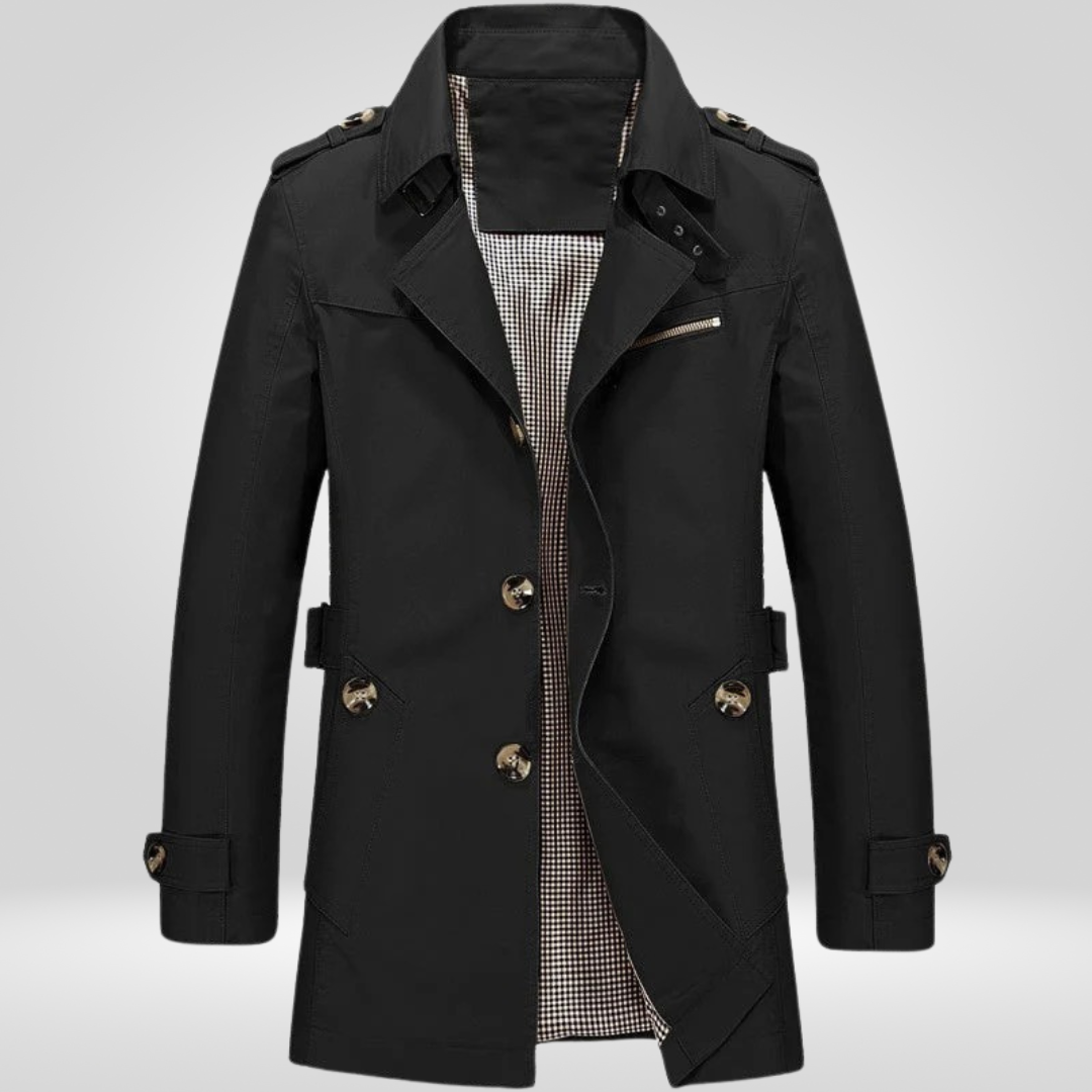Trenchcoat | Klassiek | Halflang | Enkelrijige jas | Trenchcoat voor heren-Boetiek Moda