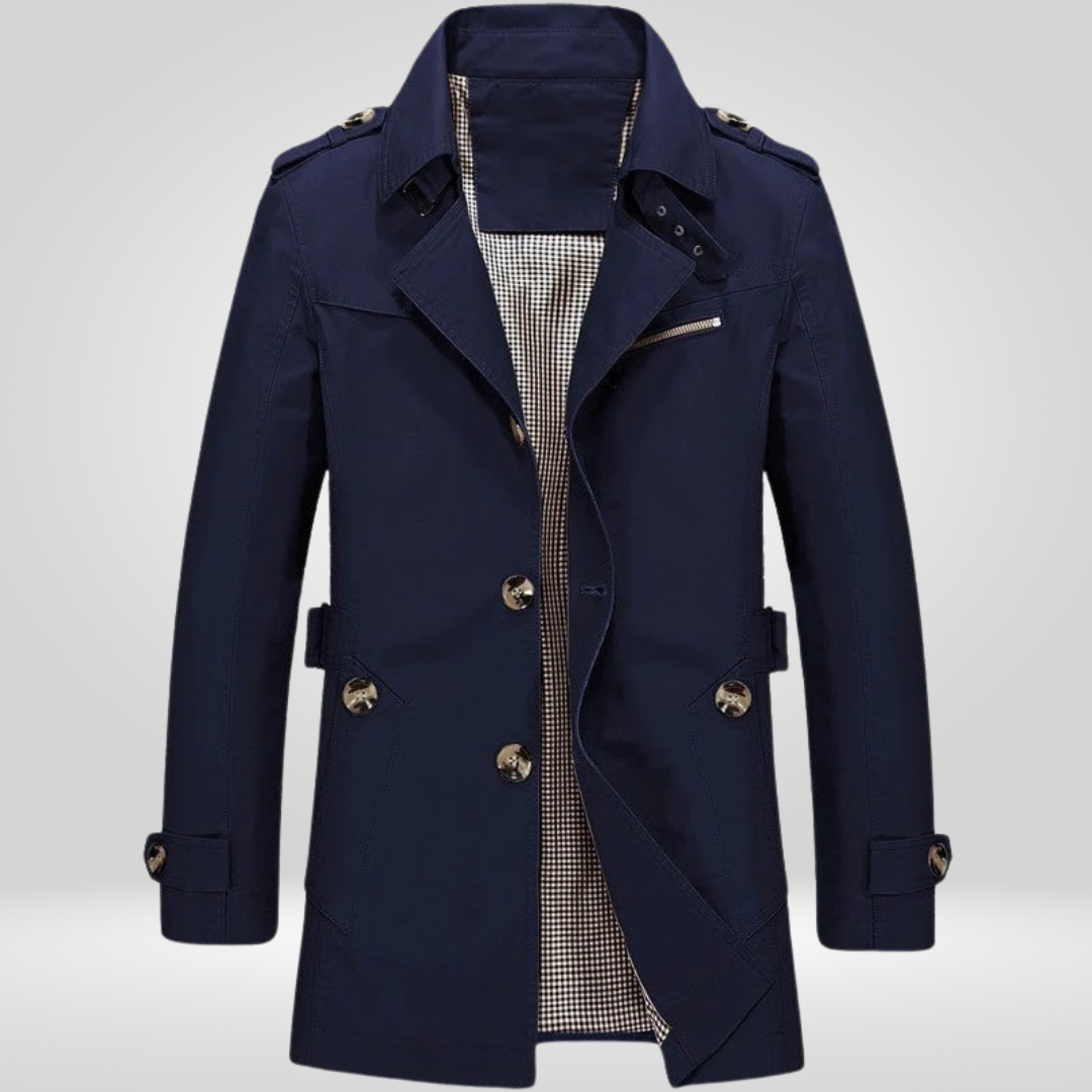 Trenchcoat | Klassiek | Halflang | Enkelrijige jas | Trenchcoat voor heren-Boetiek Moda