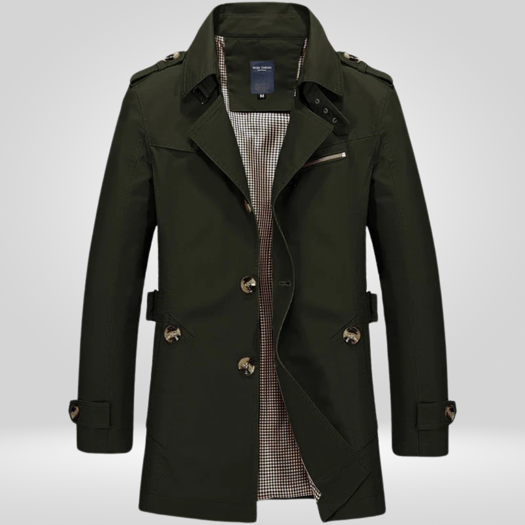 Trenchcoat | Klassiek | Halflang | Enkelrijige jas | Trenchcoat voor heren-Boetiek Moda