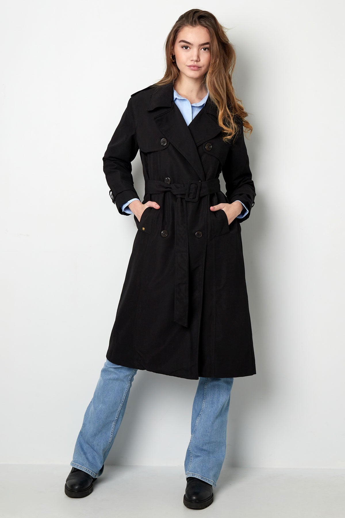 Trenchcoat - Klassieke Double Breasted Trenchcoat met Riem voor dames-Boetiek Moda