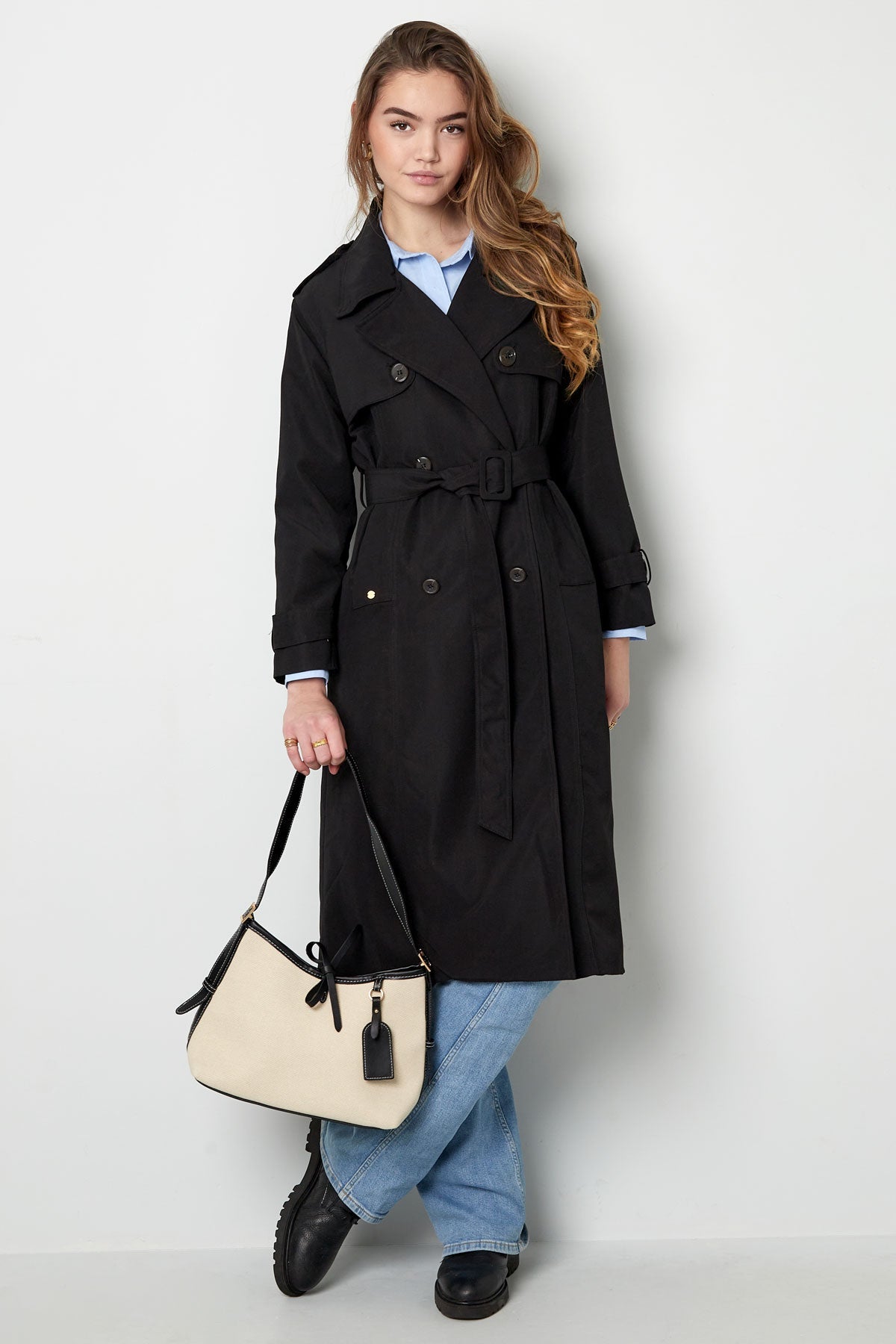Trenchcoat - Klassieke Double Breasted Trenchcoat met Riem voor dames-Boetiek Moda