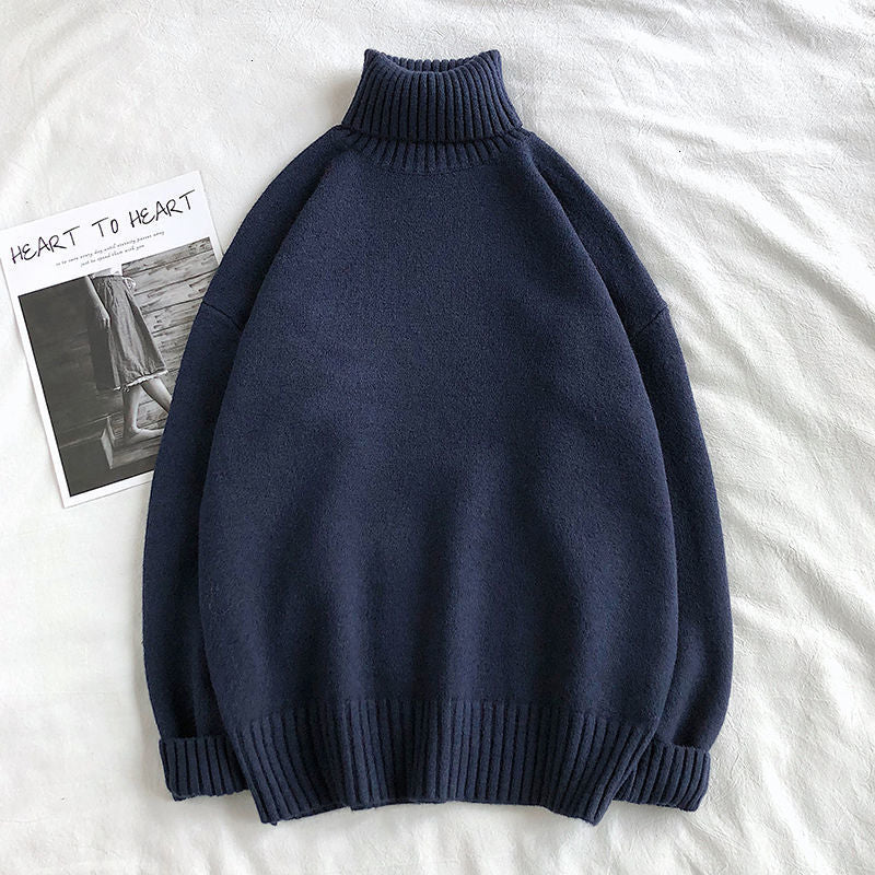 Trui met col - Heren Trui met oversized gebreide rolhals-Boetiek Moda
