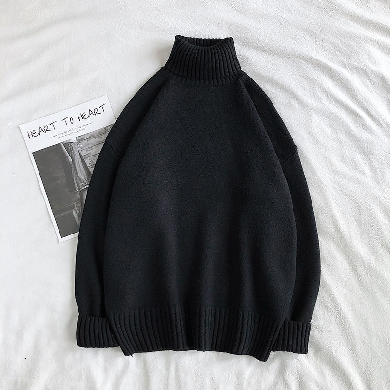 Trui met col - Heren Trui met oversized gebreide rolhals-Boetiek Moda