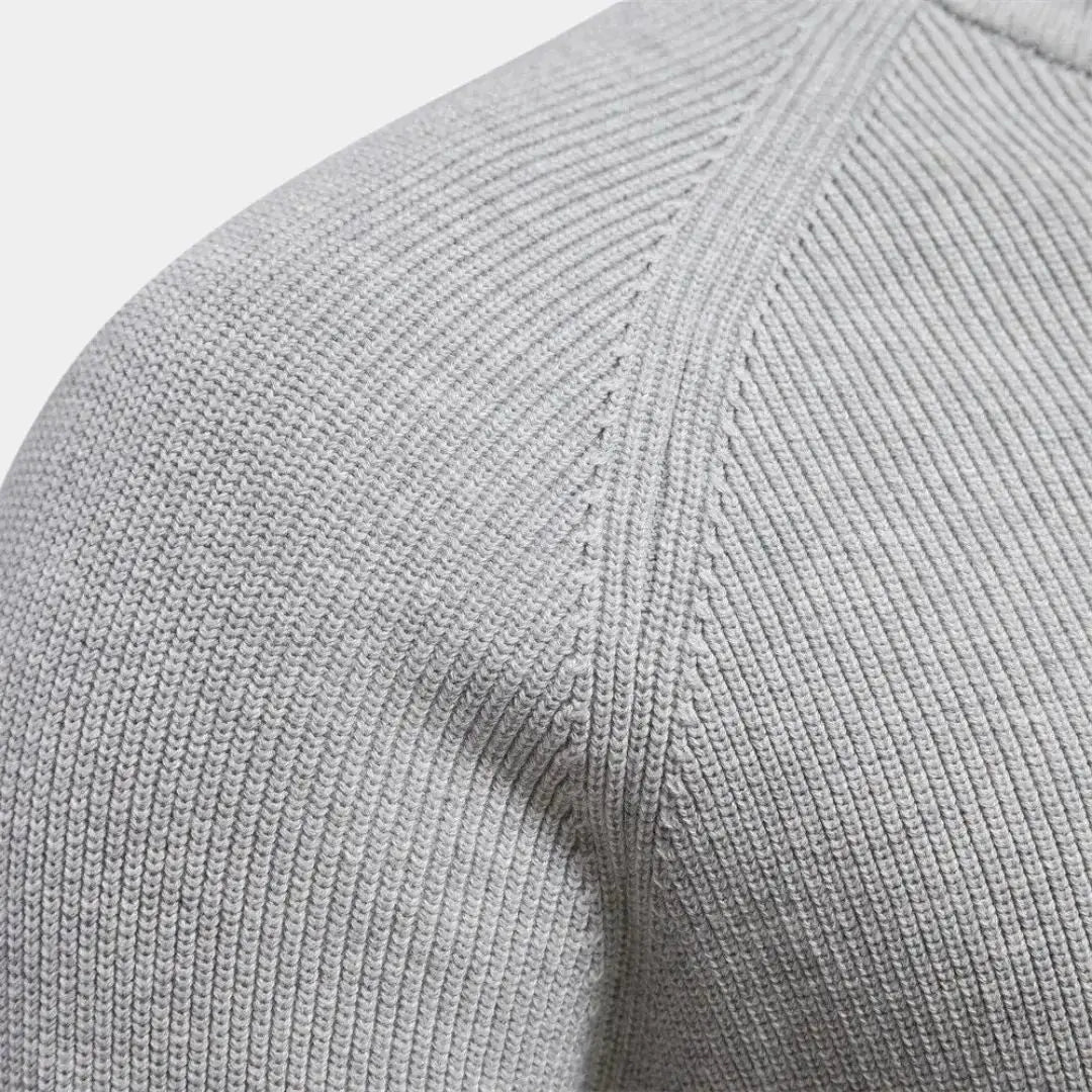 Trui met halve rits | Gebreid | Rits in de hals | Polotrui | Heren trui met kwartrits-Boetiek Moda