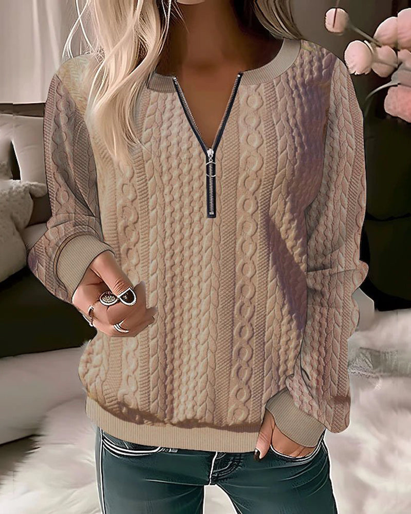 Trui met halve rits | Los model | Lange mouwen | Trui met halve rits | Dameskleding-Boetiek Moda
