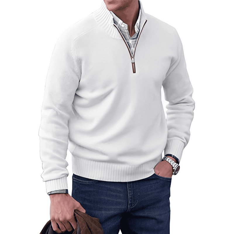 Trui met kwart rits heren - Winter - Trui - Gebreide trui - Trui met halve rits heren-Boetiek Moda
