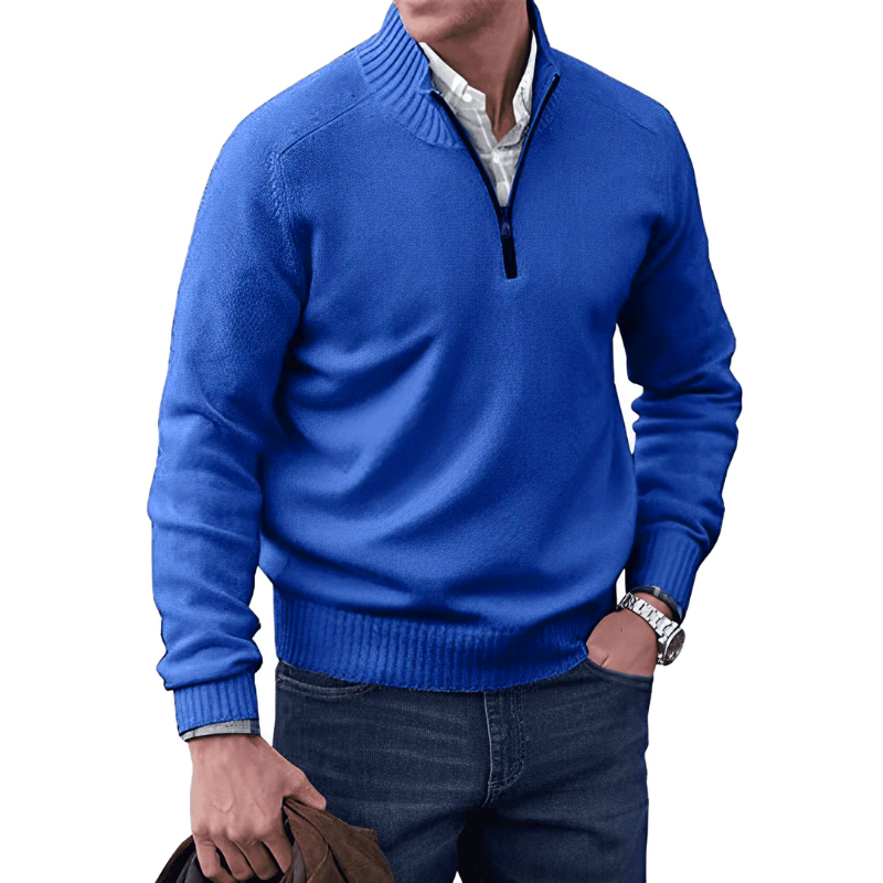 Trui met kwart rits heren - Winter - Trui - Gebreide trui - Trui met halve rits heren-Boetiek Moda