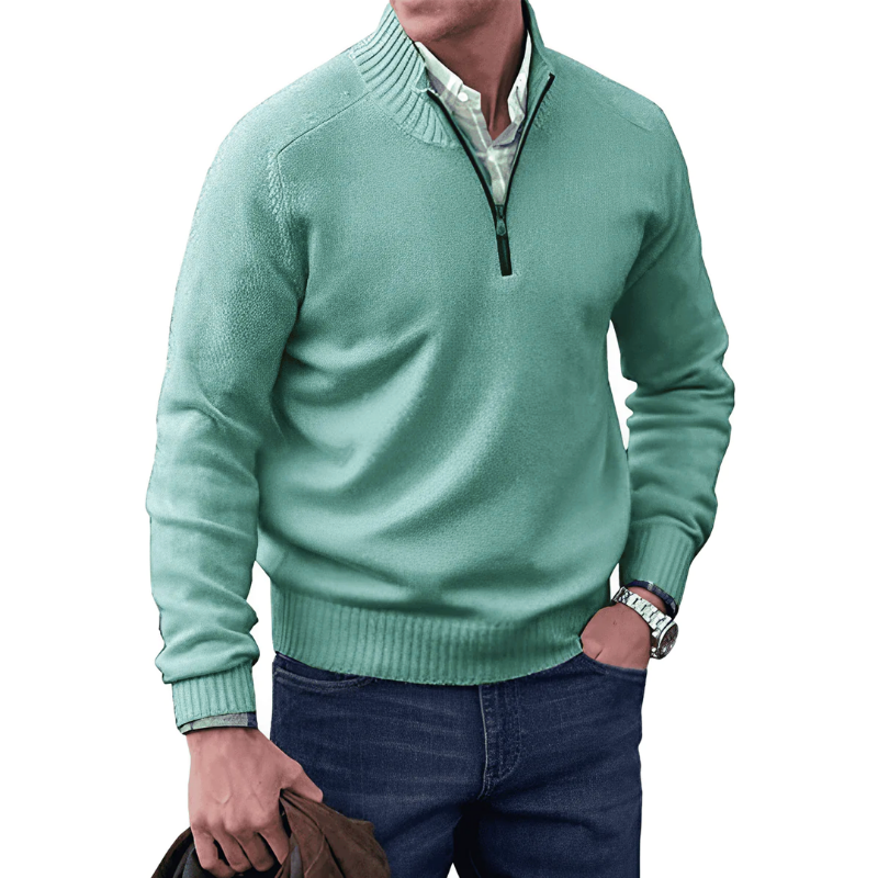 Trui met kwart rits heren - Winter - Trui - Gebreide trui - Trui met halve rits heren-Boetiek Moda