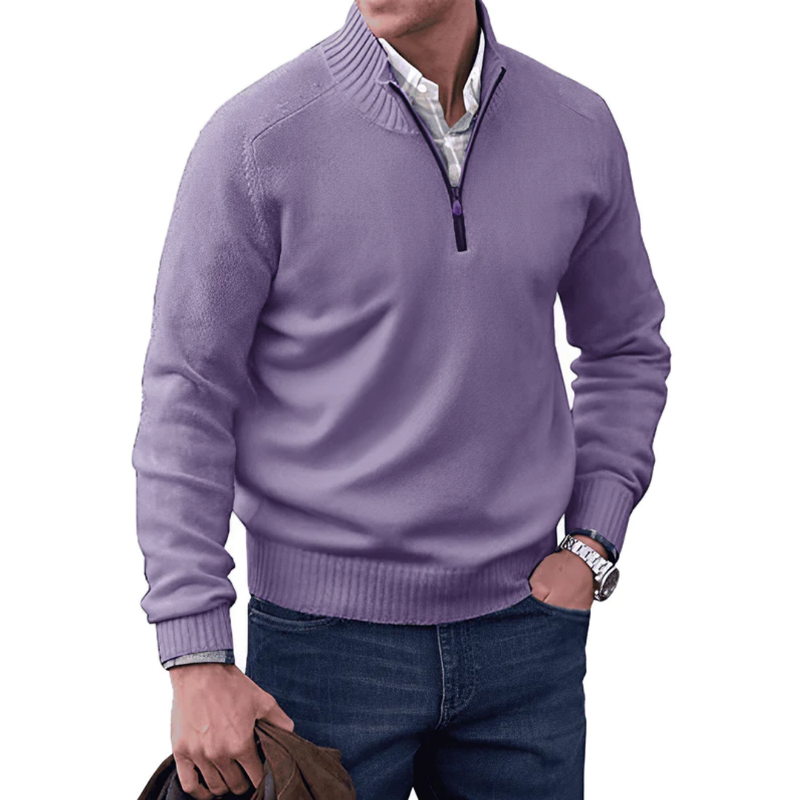 Trui met kwart rits heren - Winter - Trui - Gebreide trui - Trui met halve rits heren-Boetiek Moda