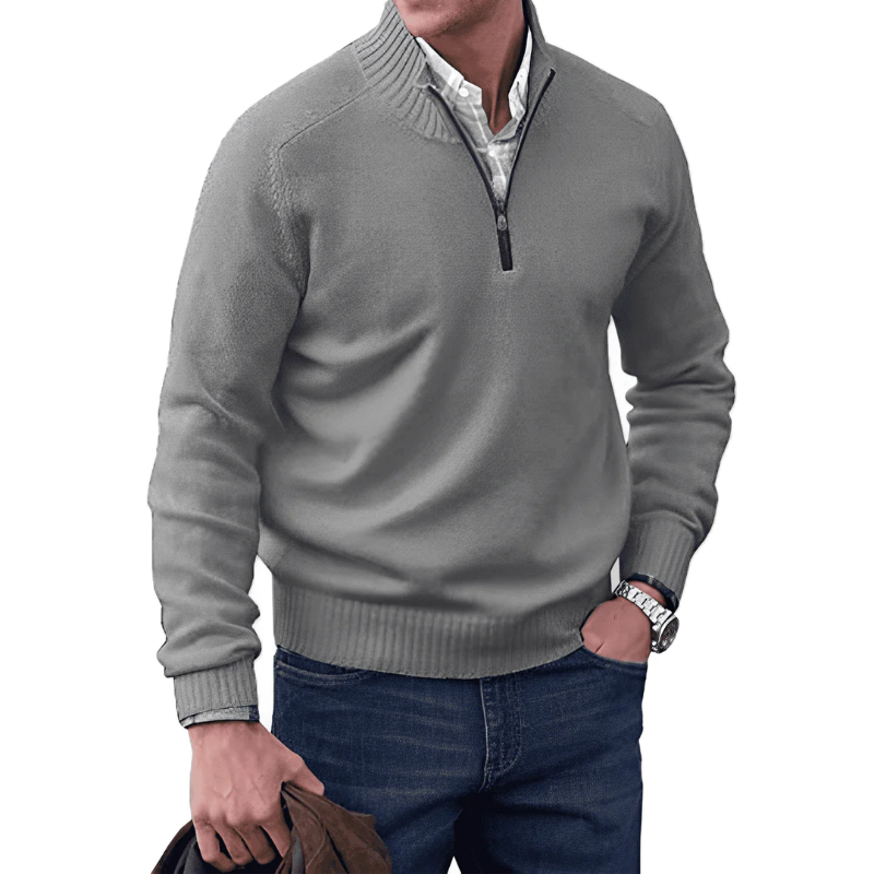Trui met kwart rits heren - Winter - Trui - Gebreide trui - Trui met halve rits heren-Boetiek Moda