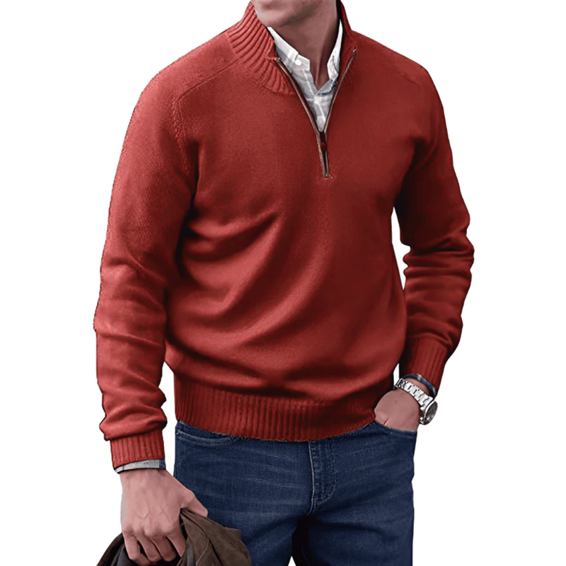 Trui met kwart rits heren - Winter - Trui - Gebreide trui - Trui met halve rits heren-Boetiek Moda