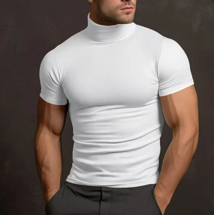 Turtleneck T-shirt - Heren Slim Fit Sweater Tshirt met hoge hals-Boetiek Moda