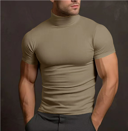 Turtleneck T-shirt - Heren Slim Fit Sweater Tshirt met hoge hals-Boetiek Moda