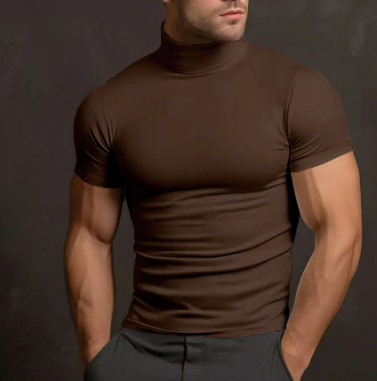 Turtleneck T-shirt - Heren Slim Fit Sweater Tshirt met hoge hals-Boetiek Moda